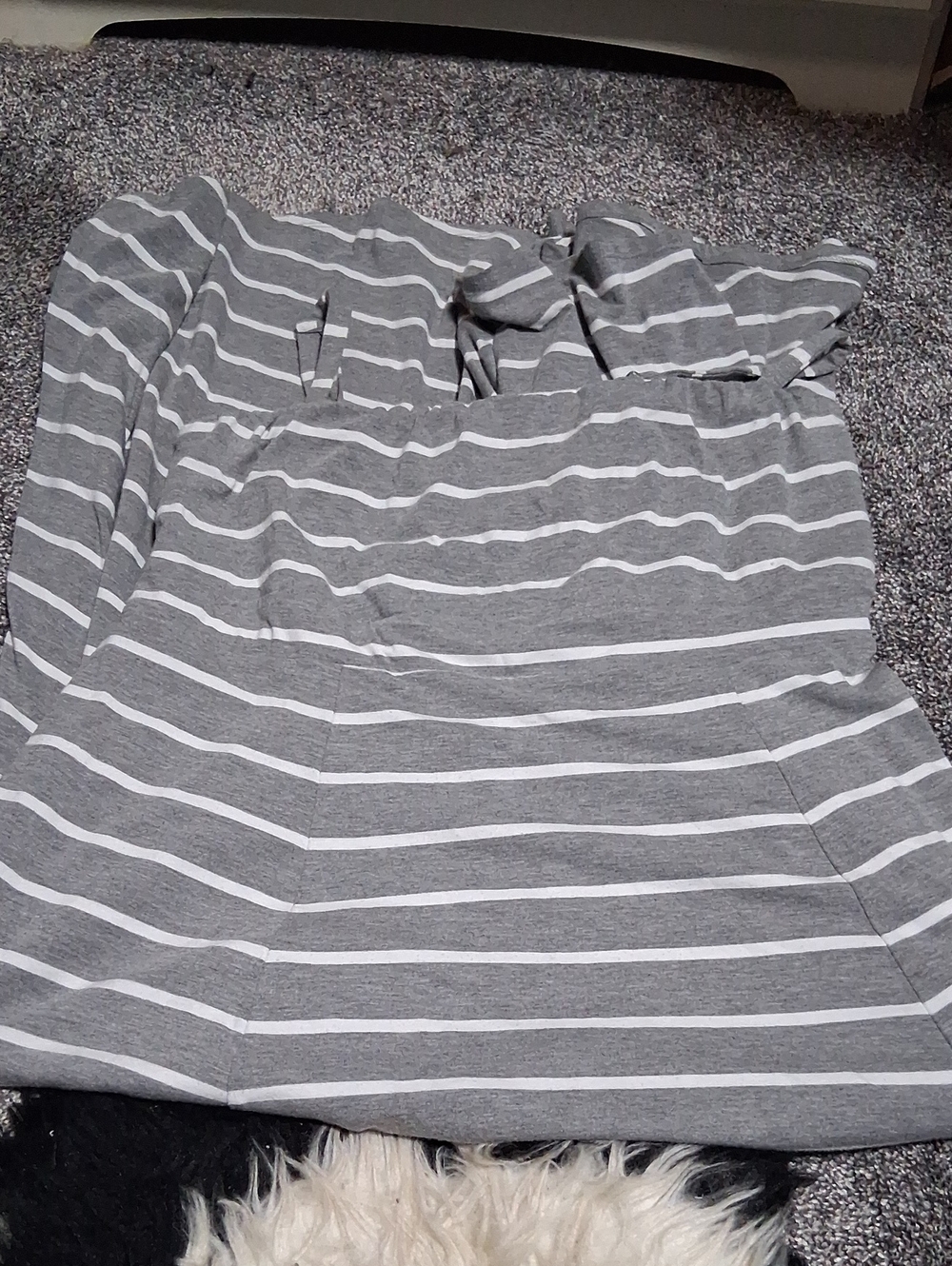 torrid Gray and White Striped Maxi Dress